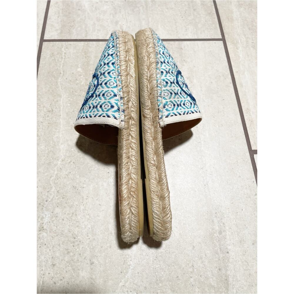 PRADA Nastro Jacquard Embroidered Logo Espadrille Mules Slip On Flats Sz 39 / 9 - Picture 8 of 10
